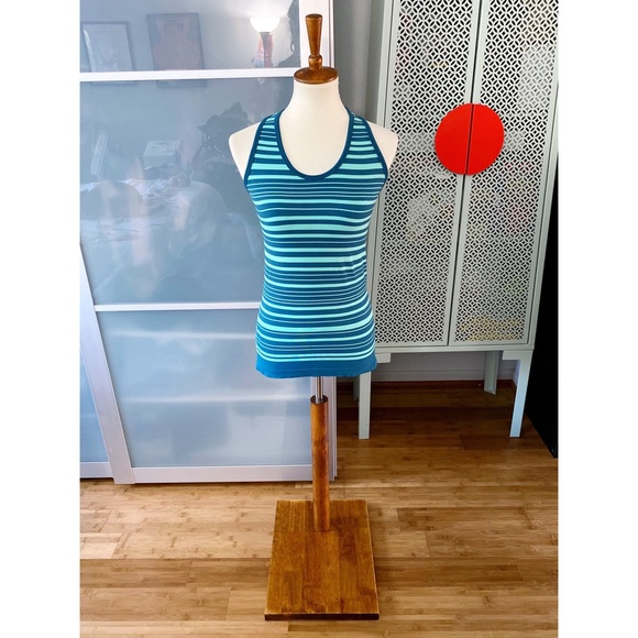 Athleta Striped Breathe Bra Tank in Teal - Picture 1 of 7